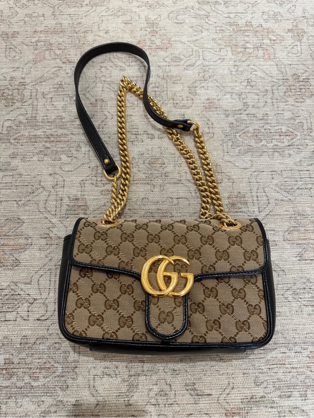Gucci Beige Brown GG MarmontCanvas